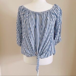 🌻 Beach Lunch Lounge Stripe Blouse